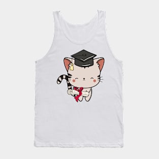 Funny Tabby cat is graduating Tank Top